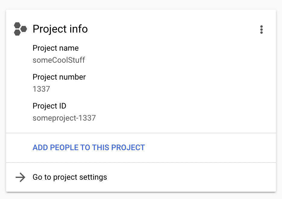 Google Cloud Project Info