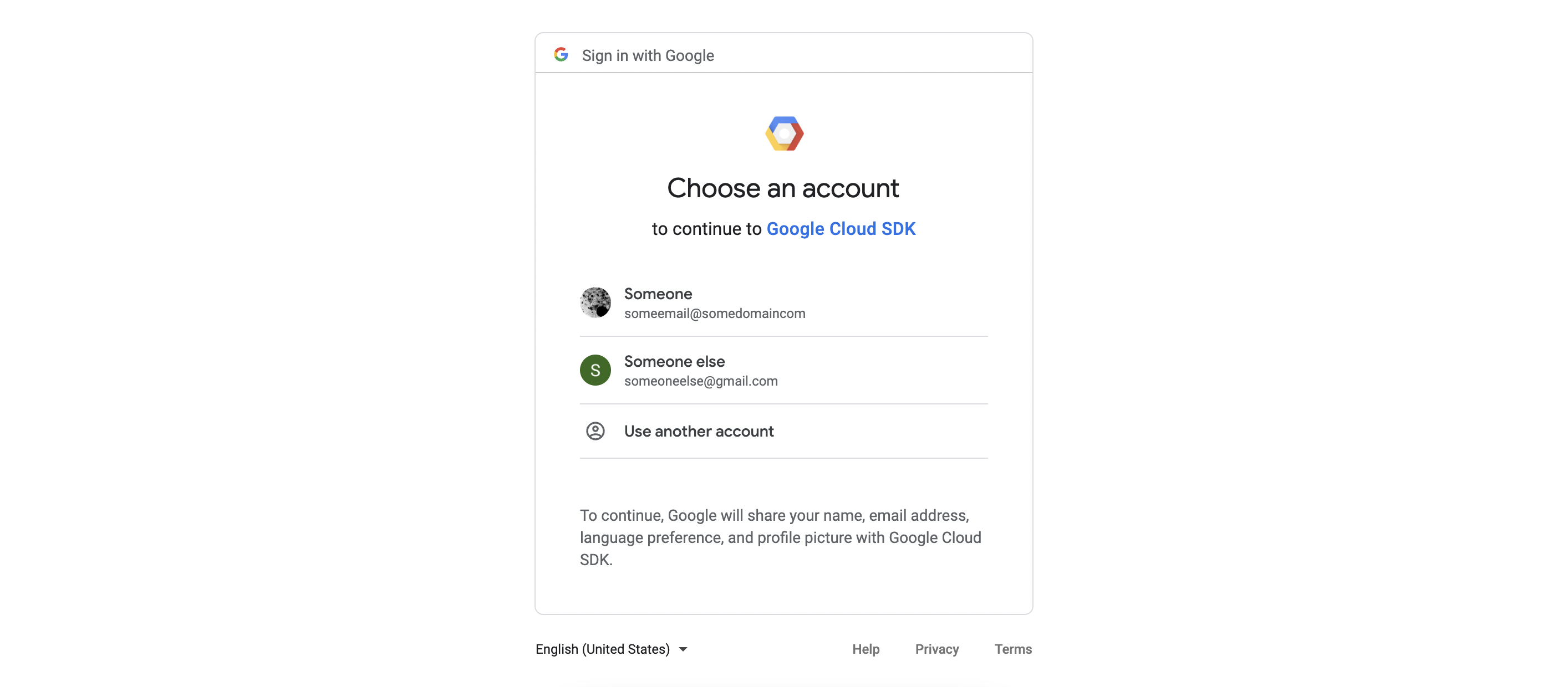 Google Cloud Sign In